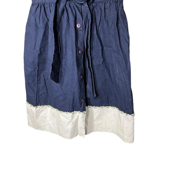 Vintage Hartstrings Linen Blend Blue Dress Size 6 - Picture 9 of 10